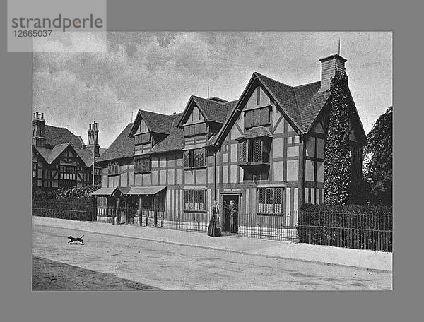 Shakespeares Haus  Stratford-on-Avon  um 1900. Künstler: Harvey Barton.