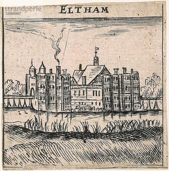 Eltham Palace  London  um 1653. Künstler: Peter Stent.