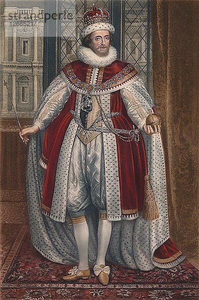 König Jakob I. von England und VI. von Schottland  1620  (1904). Künstler: Paulus van Somer.