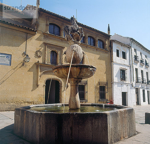 Springbrunnen auf dem Potro-Platz in Córdoba.