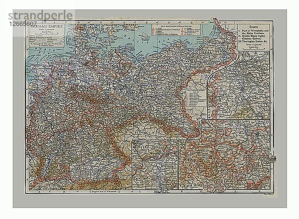 Karte des Deutschen Reiches  um 1900. Künstler: Emery Walker Ltd  Emery Walker.