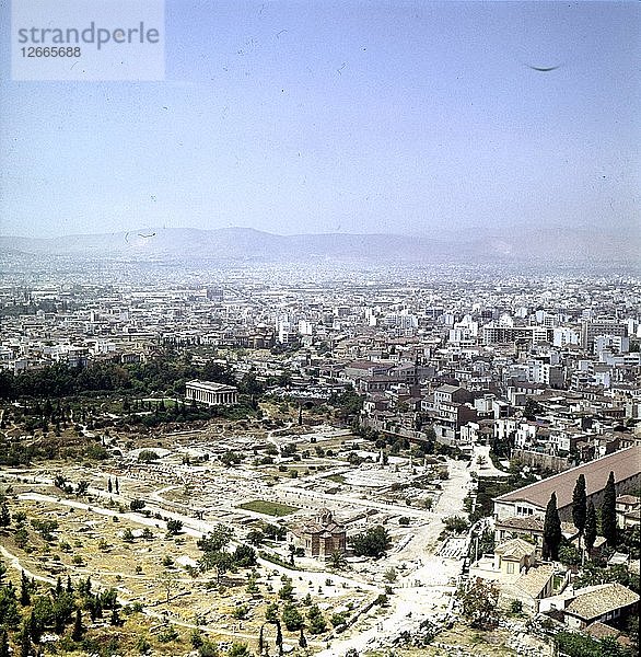 Die Agora von der Metropole aus gesehen  Athen  20. Jahrhundert. Künstler: Unbekannt.