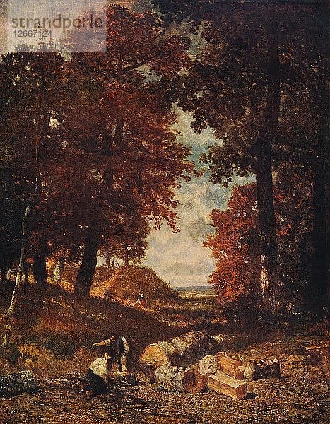Holzschneider  Ende der 1840er Jahre  (um 1915). Künstler: Constant Troyon.
