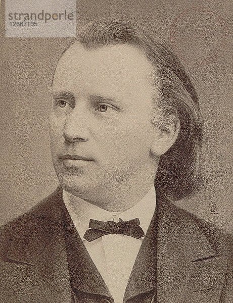 Porträt des Komponisten Johannes Brahms (1833-1897)  1876.