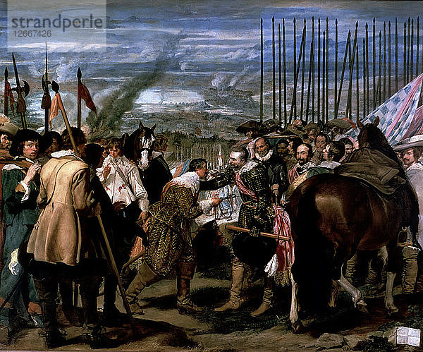 Die Kapitulation von Breda  von Diego Velazquez  zwischen 1634-1635.