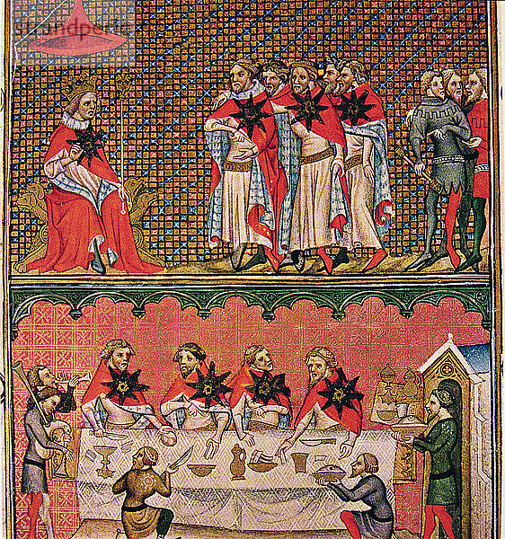 Johannes II. der Gute  gründet den Orden des Sterns  Miniatur in der Chronik von Frankreich  beleuchtet?