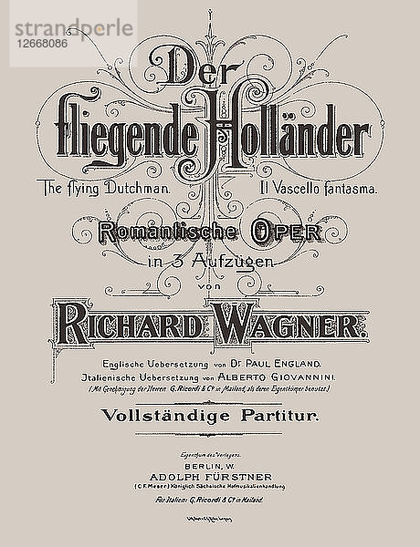 Der fliegende Holländer  Berlin  Adolph Fürstner  um 1887.