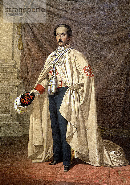 Franz  König von Spanien und Ehemann von Elisabeth II.  trägt die Uniform des Calatrava-Ordens?
