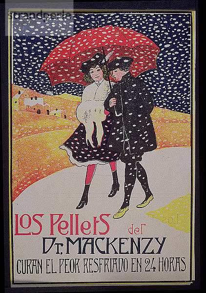 Werbeplakat für das Medikament Pellets von Dr. Mackenzy  1908.