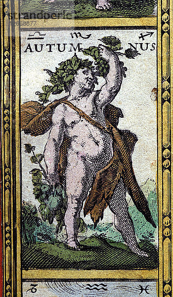Herbst  kolorierter Kupferstich aus dem Buch Le Theatre du monde oder Nouvel Atlas  1645  erstellen?