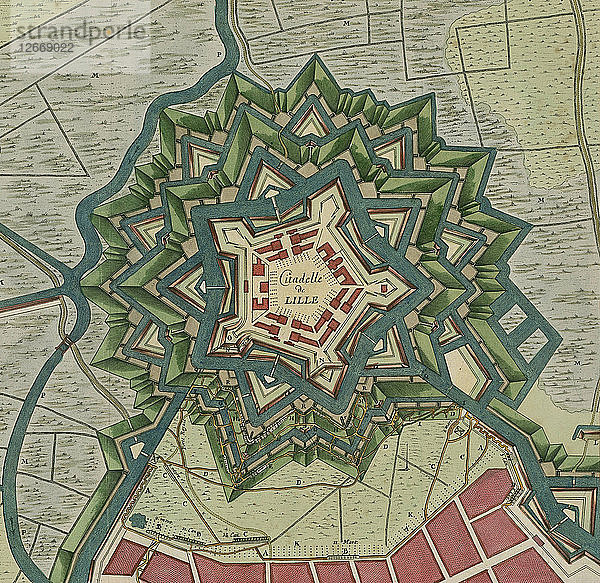 Plan der Zitadelle von Lille  1709.
