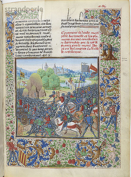 Die Schlacht von Roosebeke (Miniatur aus den Grandes Chroniques de France von Jean Froissart).