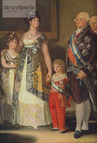 La Familia de Carlos IV (Grupo central)  (Die Familie von Karl IV)  1800  (um 1934). Künstler: Francisco Goya.