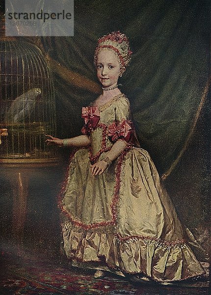 La archiduquesa Maria Teresa de Austria  1771 (um 1927). Künstler: Anton Raphael Mengs.