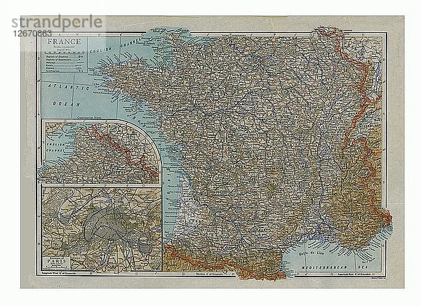 Karte von Frankreich  um 1910. Künstler: Emery Walker Ltd.
