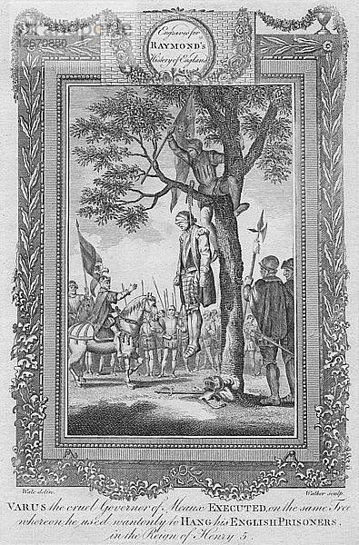 Varus  der grausame Statthalter von Meaux  hingerichtet  1787. Künstler: Unbekannt.
