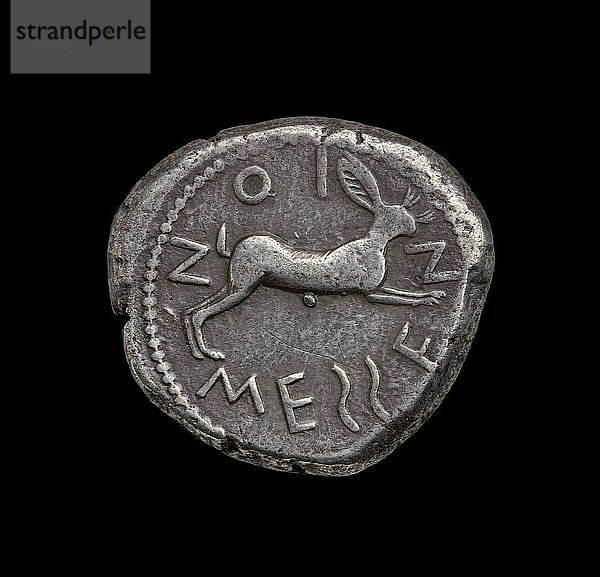Antike griechische Silbermünze  480 v. Chr. Künstler: Unbekannt.