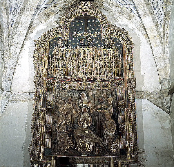 Detail des Altarbildes der Frömmigkeit  das Felipe Vigarny zugeschrieben wird  in der Kirche San Pablo i?