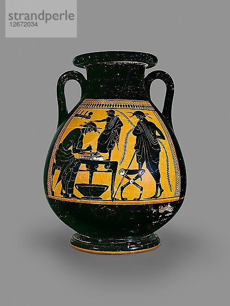 Attische schwarzfigurige Pelike  6. Jahrhundert v. Chr.-5. Jahrhundert v. Chr. Künstler: Eucharides Maler.