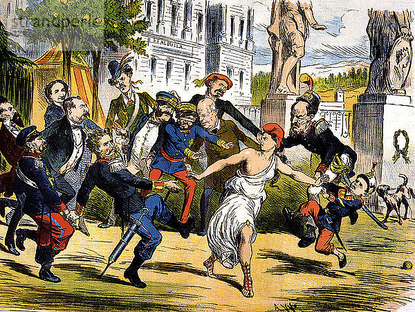 Provisorische Regierung von 1869 - 1870  Allegorie der von Thronprätendenten verfolgten Demokratie ?