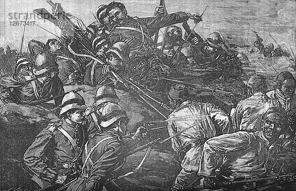 Die Highland Brigade stürmt die Schützengräben bei Tel-El-Kebir  um 1882. Künstler: Unbekannt.