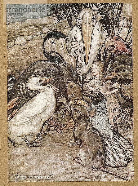 Aber wer hat gewonnen? aus Alices Adventures in Wonderland  von Lewis Carroll  veröffentlicht. 1907 .