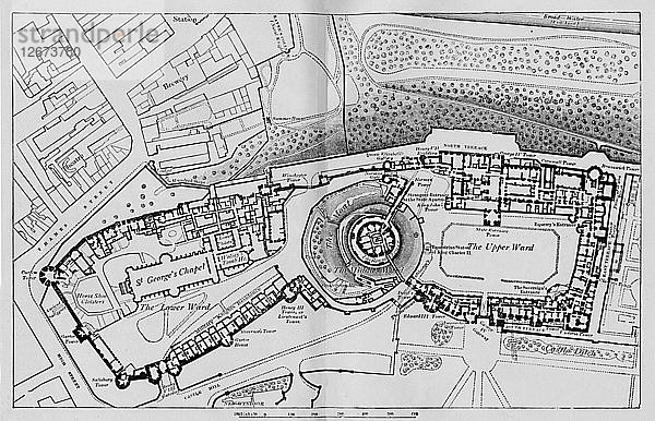 Plan des Schlosses  1895. Künstler: Unbekannt.