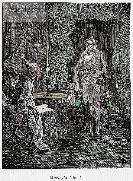 Szene aus A Christmas Carol von Charles Dickens  1843. Künstler: Unbekannt.