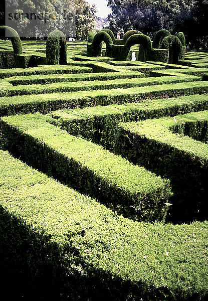 Detail des Horta-Labyrinth-Parks in Barcelona.