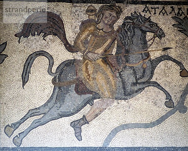 Atlanta zu Pferd  Mosaik aus Karthago  3. Jahrhundert. Künstler: Unbekannt.