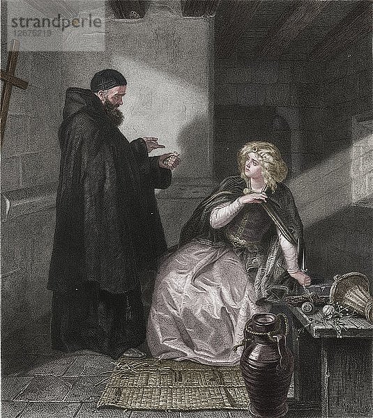 Julia in der Zelle von Bruder Lawrence  1867. Künstler: Herbert Bourne.