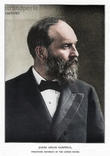 James Abram Garfield  20. Präsident der Vereinigten Staaten  um 1881. Künstler: Unbekannt.