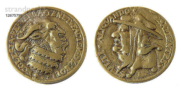Satirische Medaille: Papst-Teufel  um 1543.