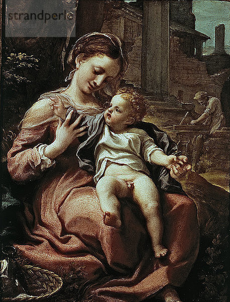 Die Madonna mit dem Korb von Antonio Allegri da Correggio.