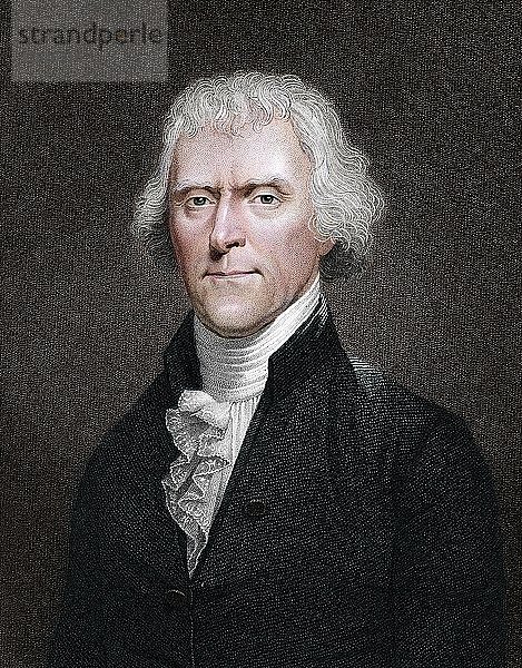 Thomas Jefferson  amerikanischer Präsident. Künstler: Unbekannt.