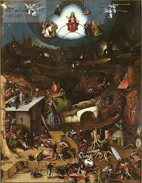 Das Jüngste Gericht. Geflügelter Altar nach Hieronymus Bosch  ca. 1521-1525.