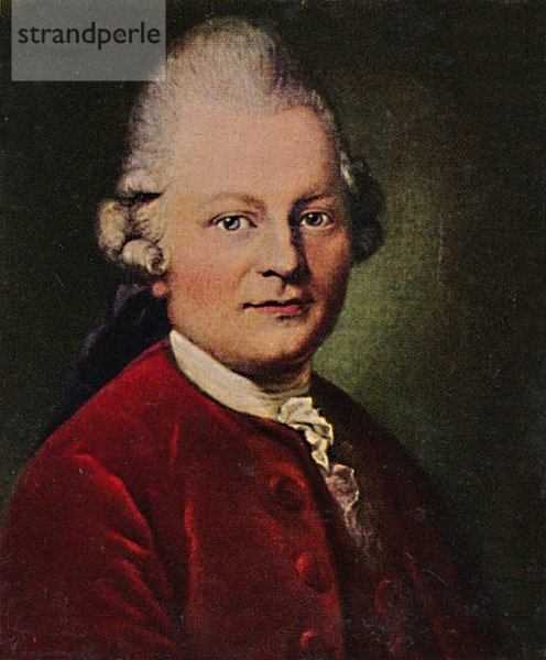 Gotthold Ephraim Lessing 1729-1781. - Gemälde von Anton Graff  1934. Künstler: Unbekannt.