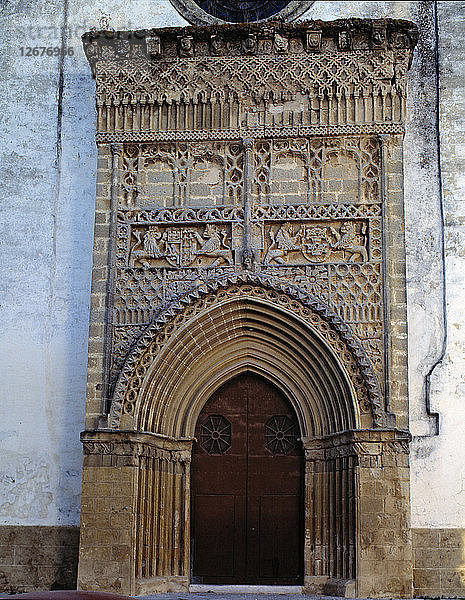 Fassade der Kirche Santa Maria de la O in Sanlucar de Barrameda (Cádiz).