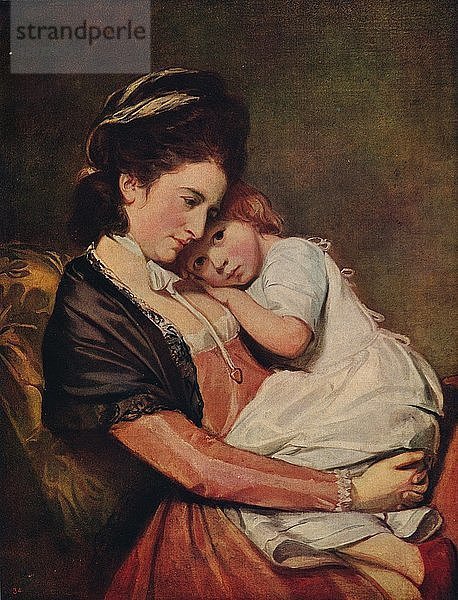 Frau Johnstone und ihr Sohn (?)  1775-1780  (um 1915). Künstler: George Romney.