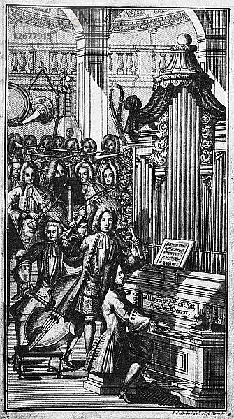Frontispiz des Musicalischen Lexicons Oder Musicalischen Bibliothec .. von Johann Gottfried Walt
