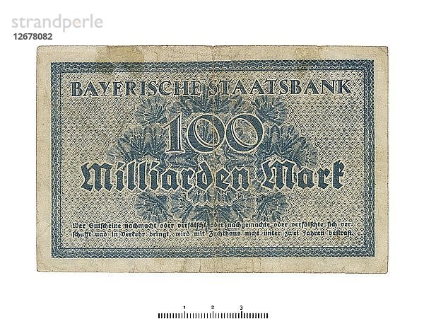 Deutsche Banknote (Bayern)  1923. Künstler: Unbekannt.