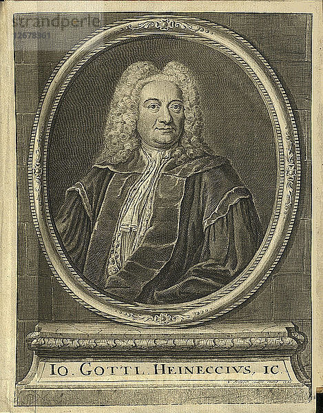 Porträt von Johann Gottlieb Heineccius (1681-1741)  1744.