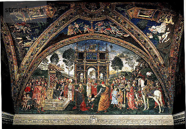 Der Disput der Heiligen Katharina  Gemälde von Pinturicchio.