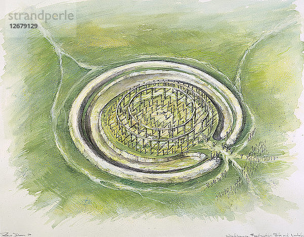 Woodhenge  ca. 25. Jahrhundert v. Chr.  (ca. 1990-2010). Künstler: Mike Seaforth.
