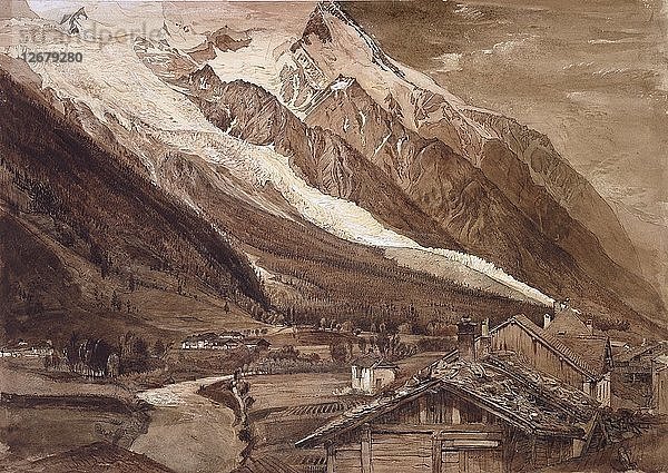 Der Glacier des Bossons  Chamonix  Juni 1849. Künstler: John Ruskin.
