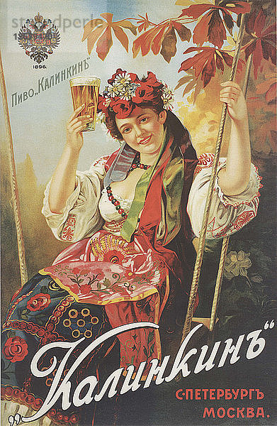 Werbeplakat für die Kalinkin-Brauerei  1900er Jahre.