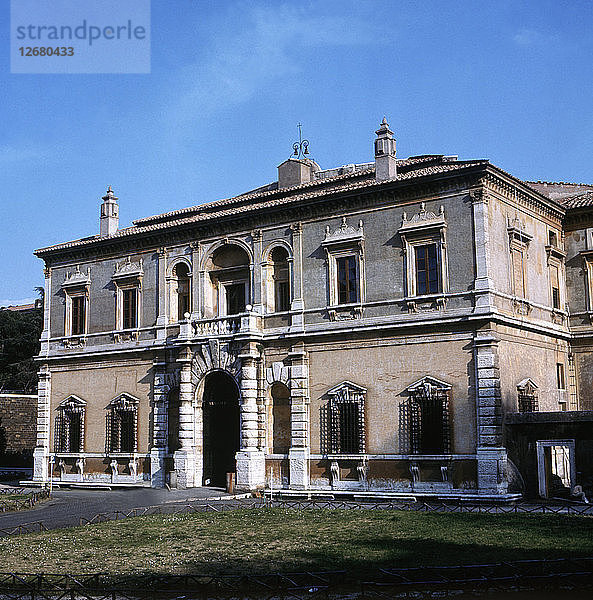 Fassade der Villa Julia in Rom  ein Werk von Bartolomeo Ammannati (1511 - 1592).