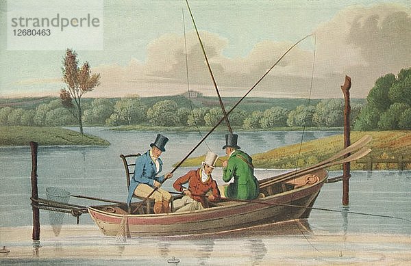 Fischfang in einem Kahn  1820  (1929). Künstler: John Heaviside Clark.