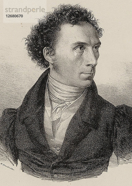Porträt des Komponisten Theobald Böhm (1794-1881)  1830.
