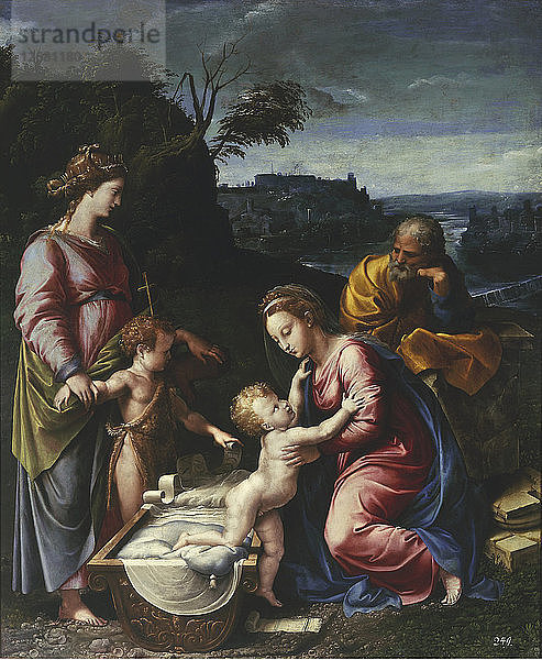 Die Heilige Familie mit dem jungen Johannes dem Täufer und der Heiligen Katharina.